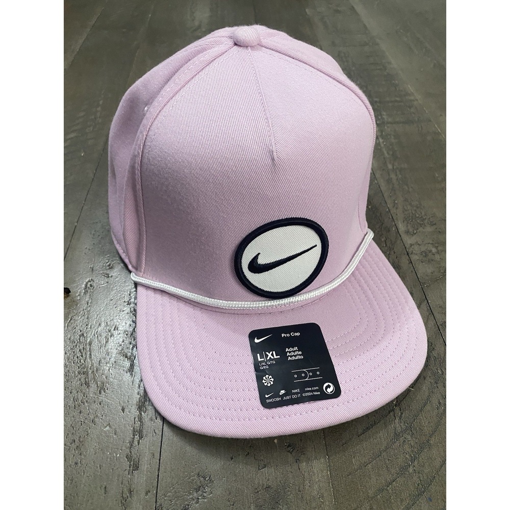 NWT Nike Dri-FIT True‎ Retro 72 Golf Men's Rope Light  Pink Snapback Hat Sz L/XL